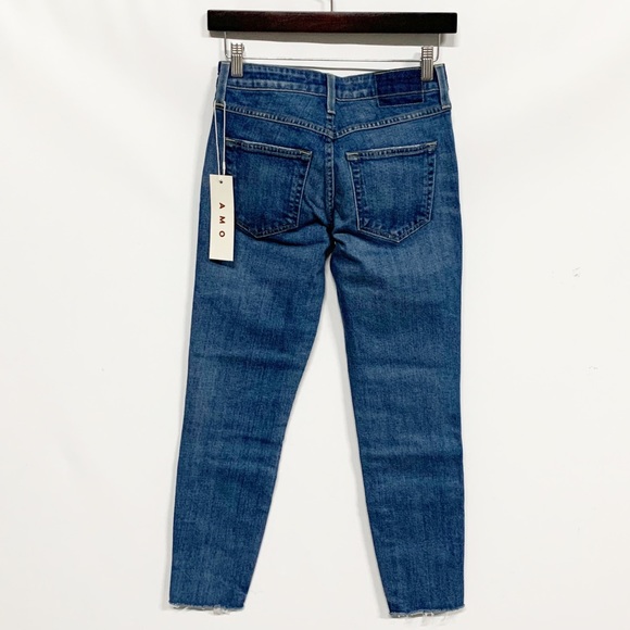 AMO | Twist Frayed Split Hem Cropped Jean 24 NEW - Picture 4 of 6